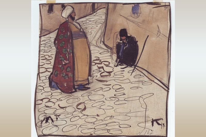 Цветная графика «Богач-бедняк» (все работы от 1910 по 1918 годы)