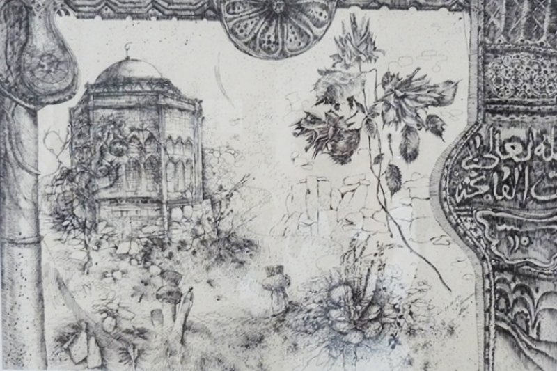 Мавзолей Диляры Бикеч. 1988. Бум., тушь, перо