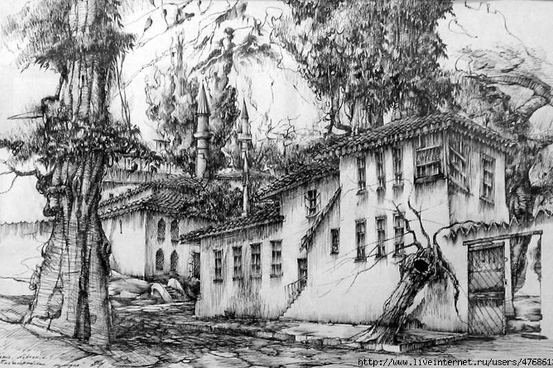 Бахчисарайский мотив. 1999. Бум., тушь, перо