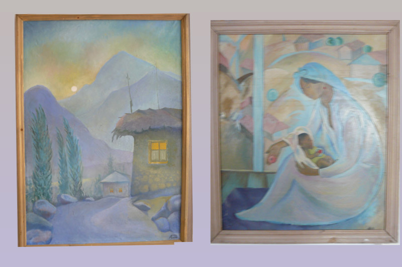 Две работы: Материнство. 2010; Лунная ночь в Байдарах. 2012. Х., м.