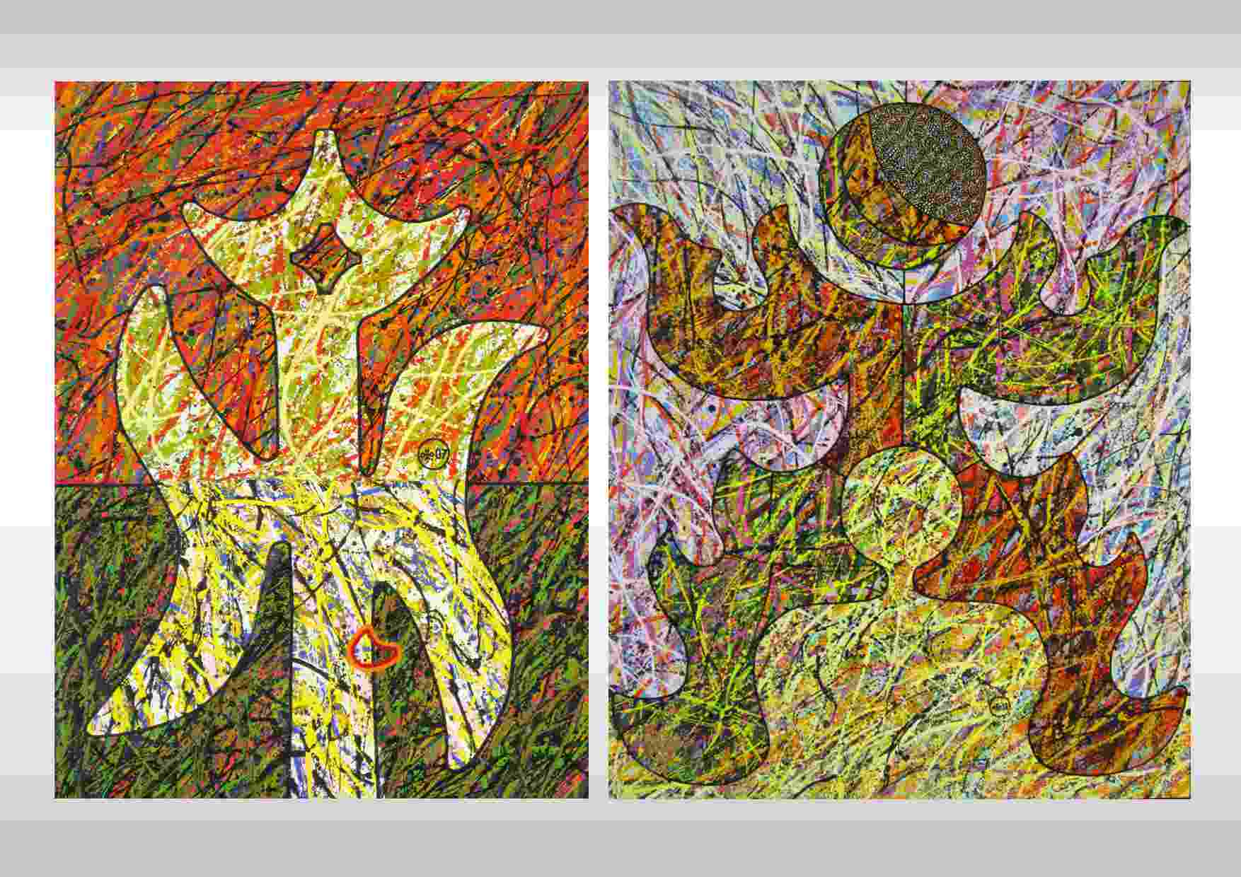 Две работы: «Красное небо», «Голем». 2010. Х., м.