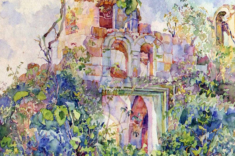 Церковь в Лаках. Северный придел. 1997. Бум., акв.