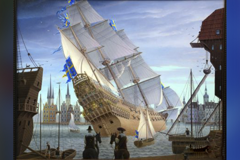 Крушение фрегата «Ваза». 2008 г. 30х38 см